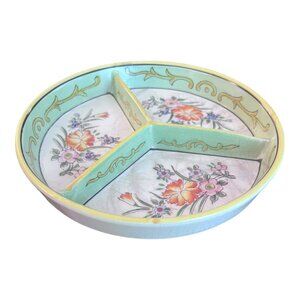 Vintage Japanese MM Hand Painted Divided 7 1/2” Relish Dish